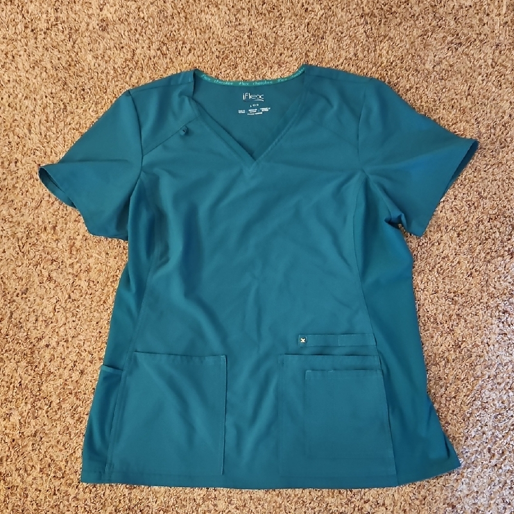 Hunter Green iflex Scrub Top